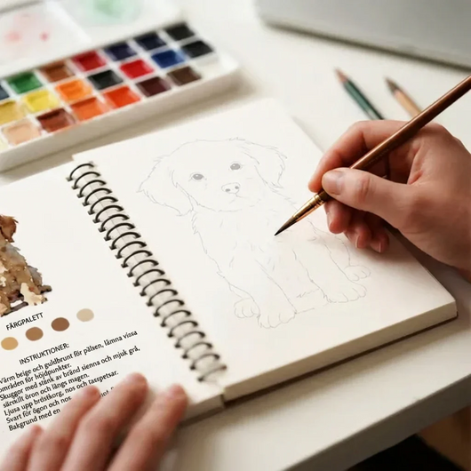 Komplett set för akvarellmålning